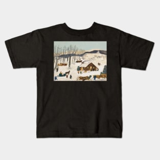 The Burning of Troy by grandma moses Kids T-Shirt